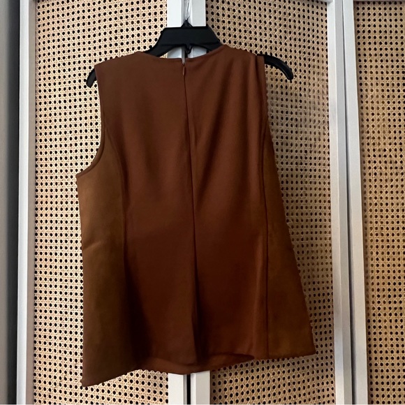 Ann Taylor Brown Suede Shell - Picture 2 of 5